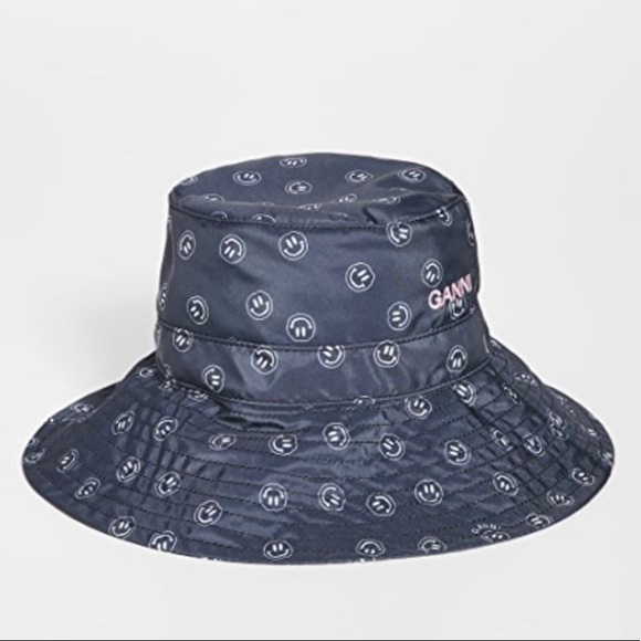 Ganni | Recycled Smiley Face Logo Print Bucket Hat - Picture 5 of 16